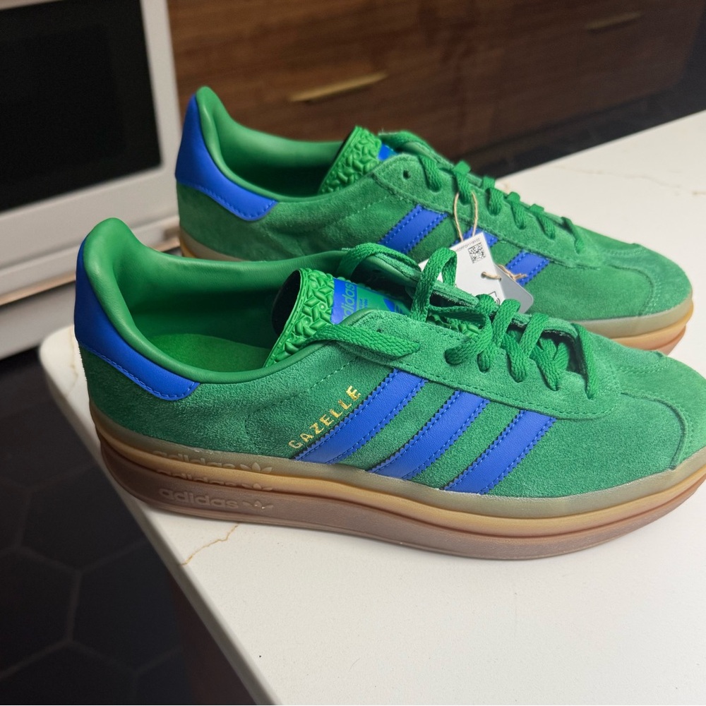 adidas Originals Women's Gazelle Bold Shoes Green/Blue
